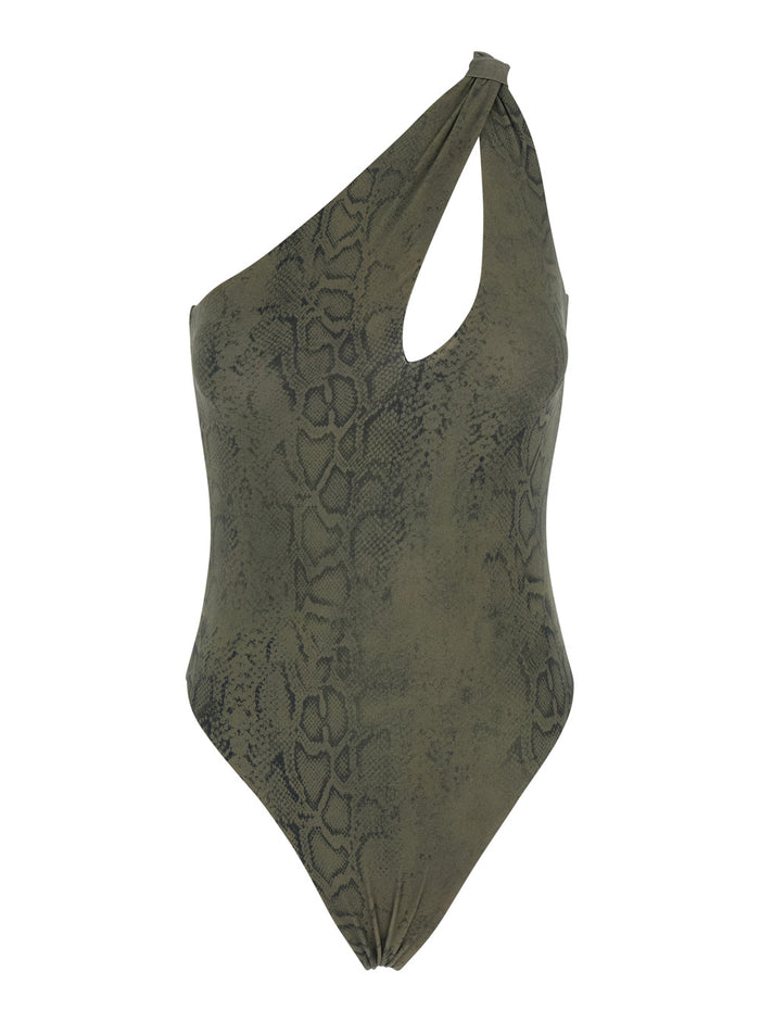 One Piece Swimsuit Green - One-Piece With Thin Straps Fabric Women Polyamide Elastane Beachwear