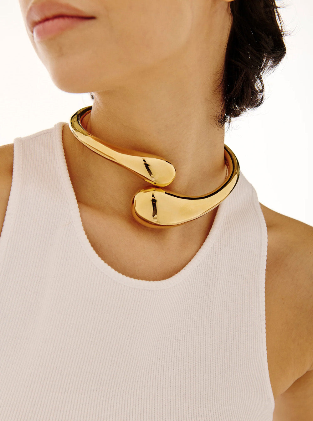 CHOKER ISA - Gold Metal Necklace Women Metallic Necklaces