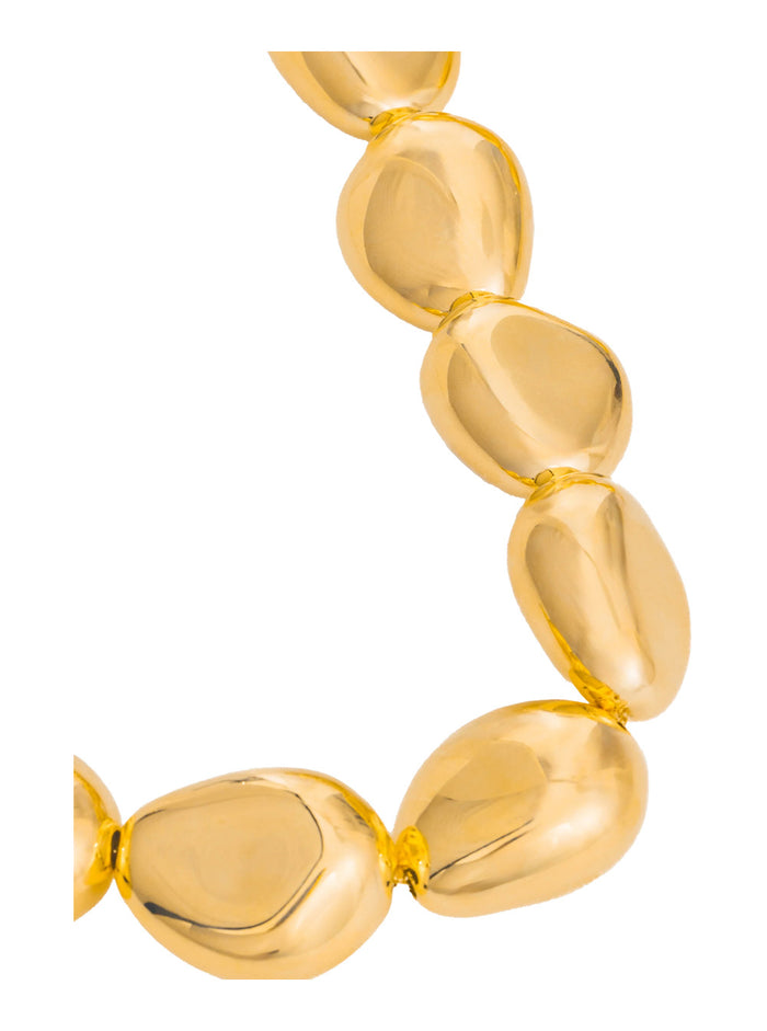 LACE STONE Necklace in Gold Metal with Natural Stones Metallic Necklaces