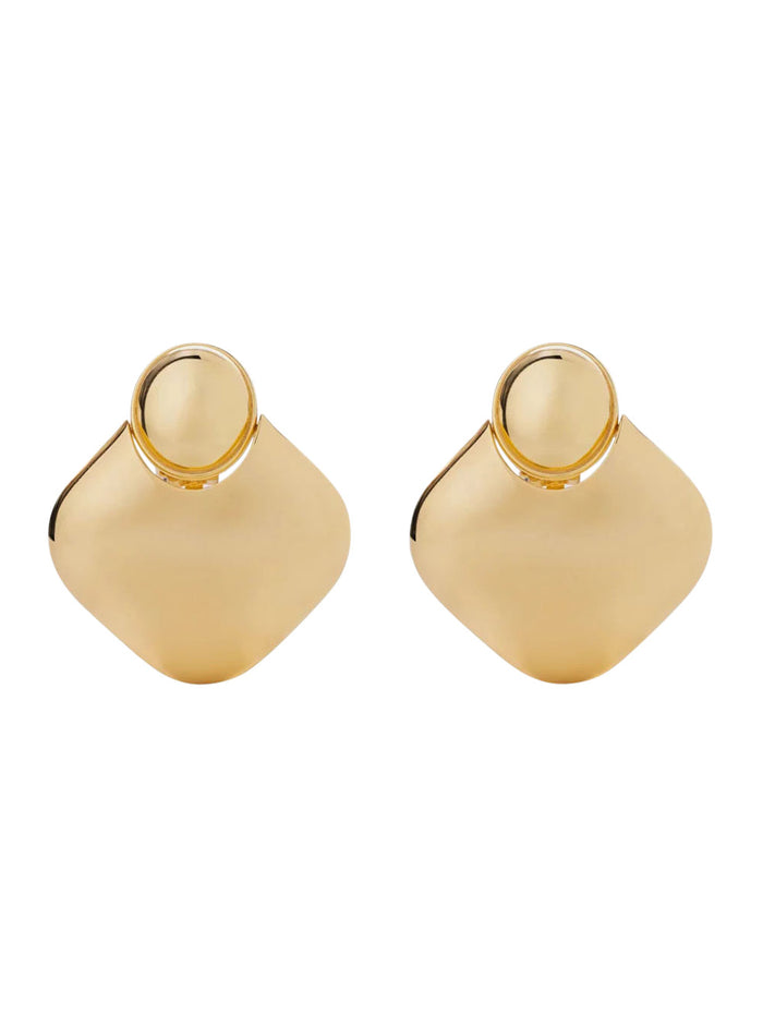 Earrings Lily In Gold Metal With Elegant Design Metallic