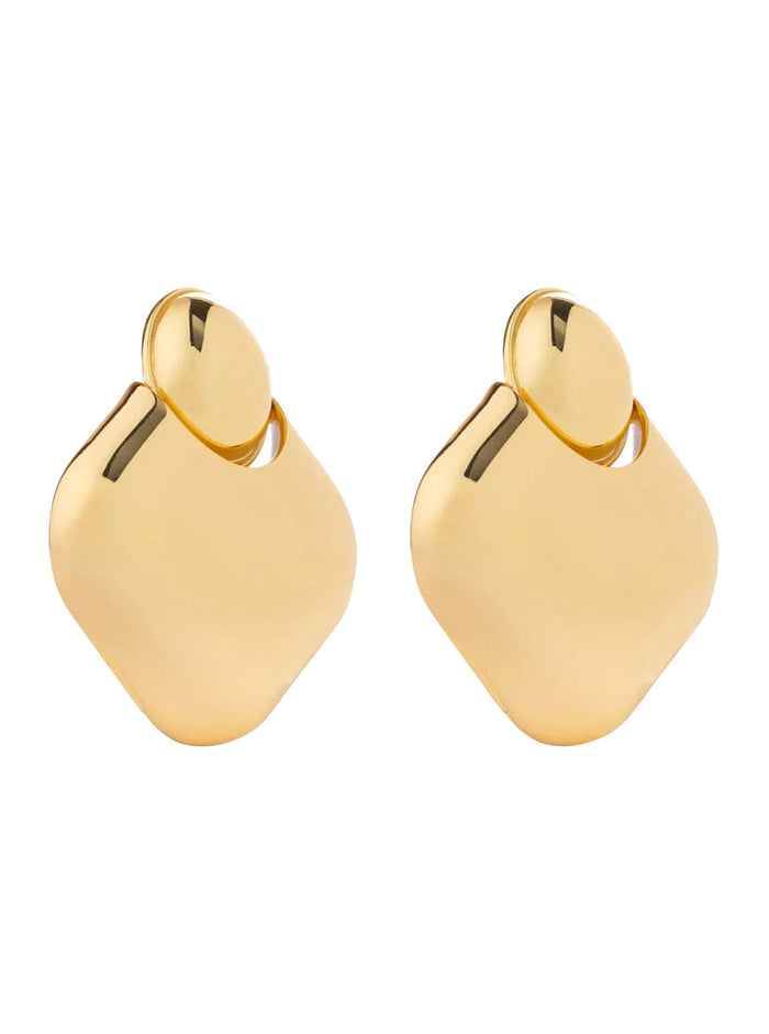 Earrings Lily In Gold Metal With Elegant Design Metallic