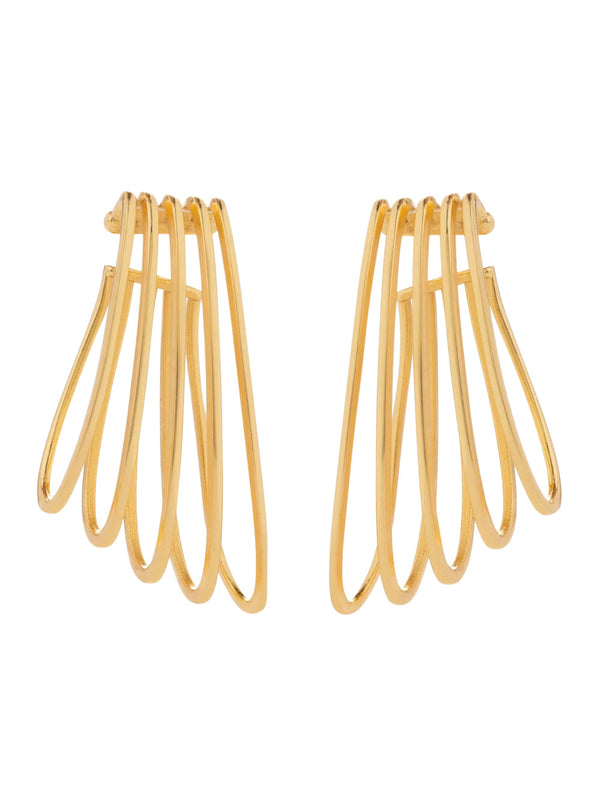 Ear Cuff Earrings, Gold Metallic