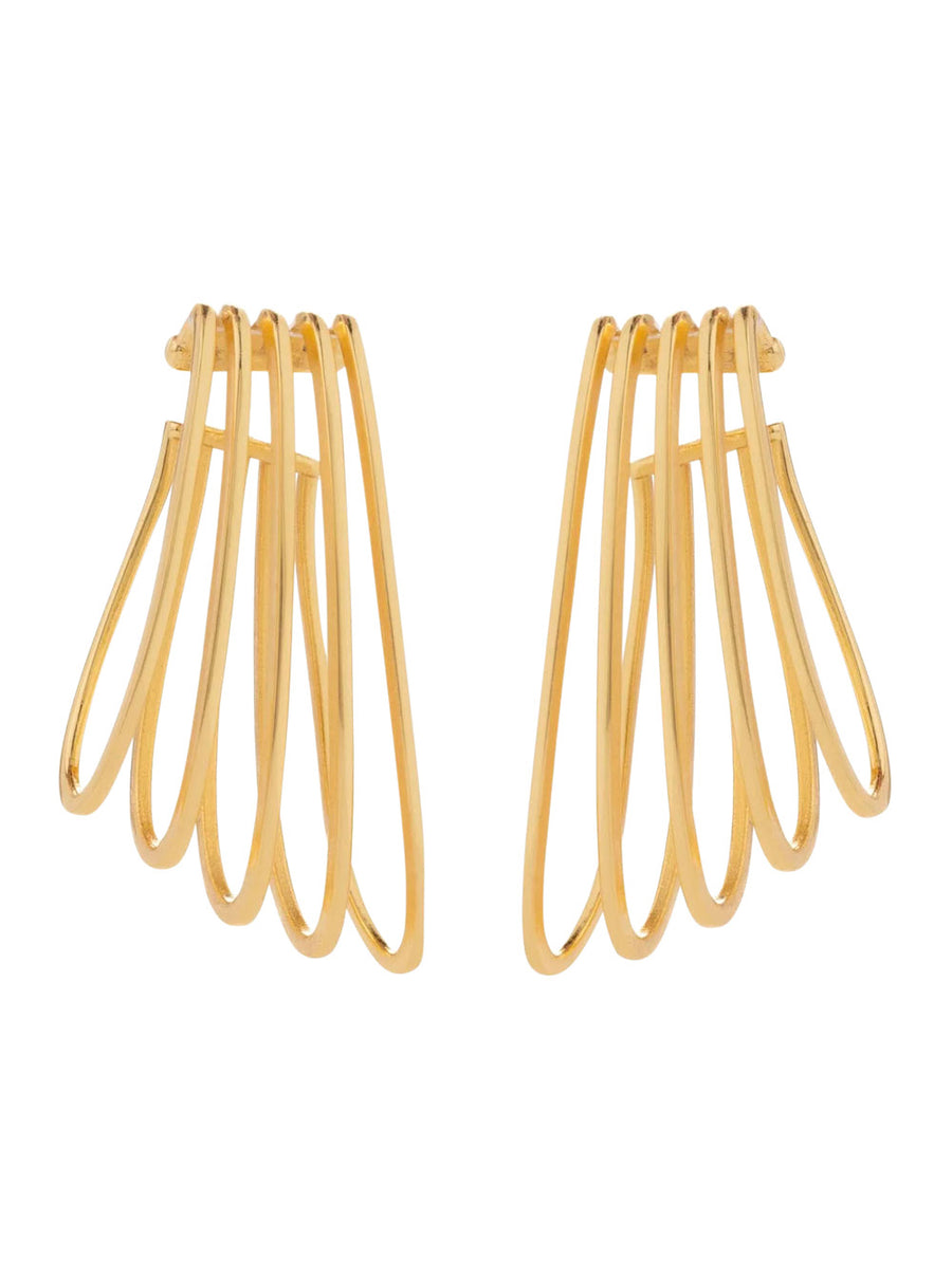 Ear Cuff Earrings, Gold Metallic