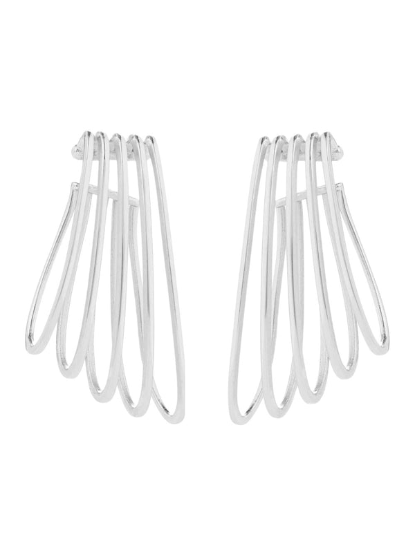 Earrings Five-Ring Metallic Metal