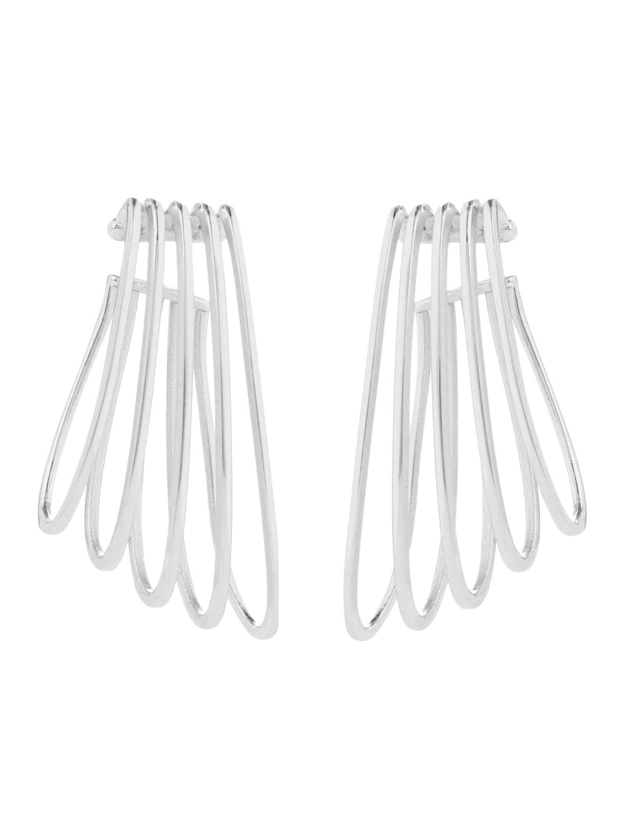 Earrings Five-Ring Metallic Metal