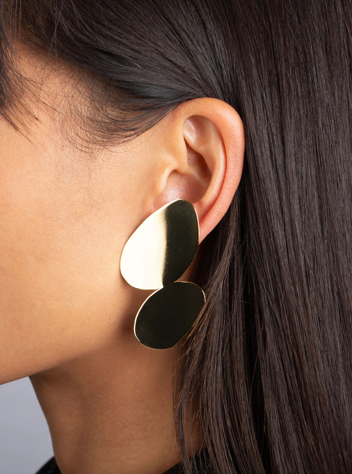 Earrings Jenny With Gold Metal Details - Metallic Women