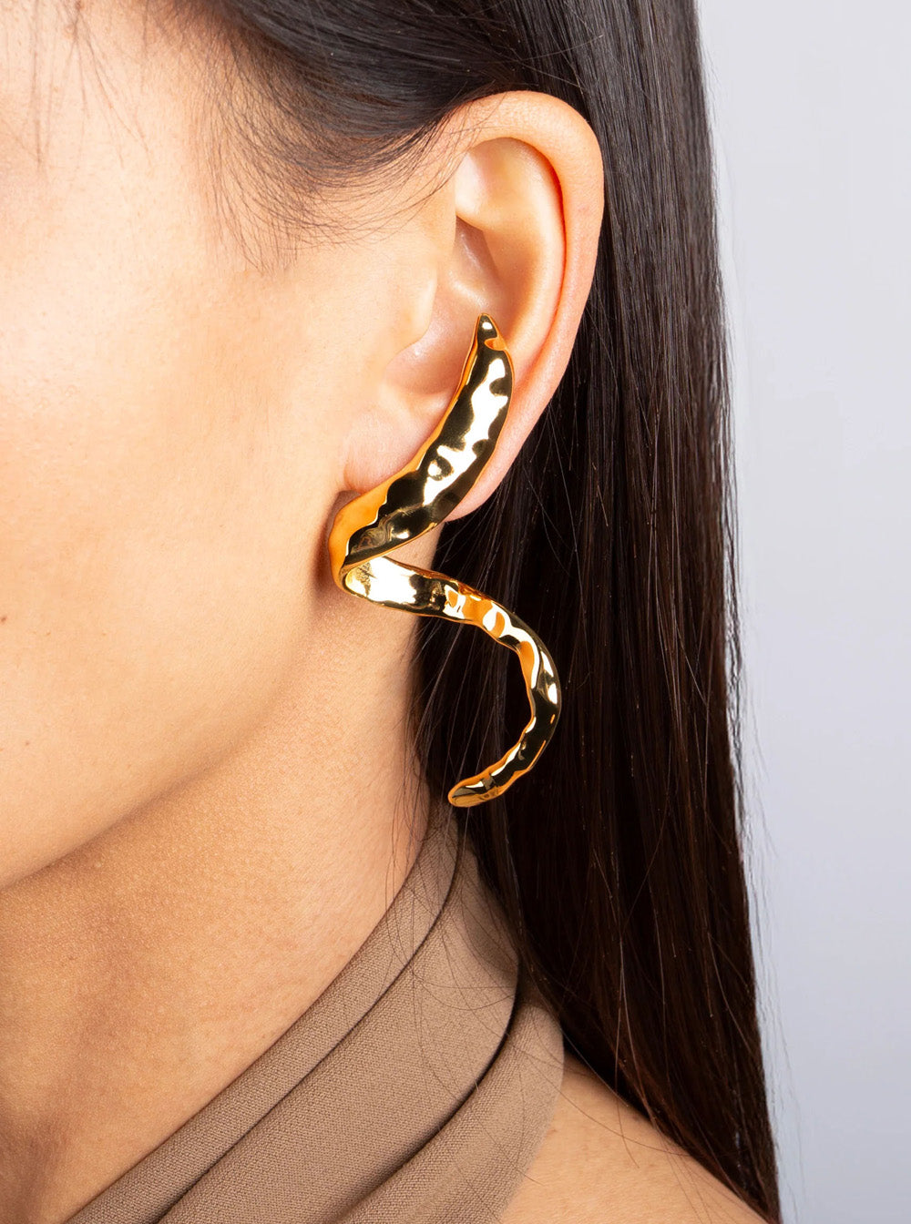 Earring Snake Metallic In Metal For Women Earrings