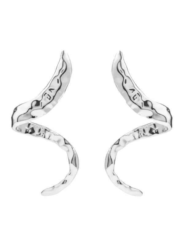 Earrings Snake Silver Metallic