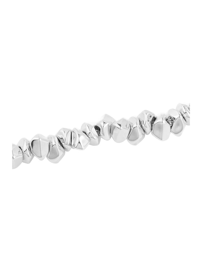 Necklace Lace Small Stone In Silver Metal With Colored Stones For Women Metallic Necklaces