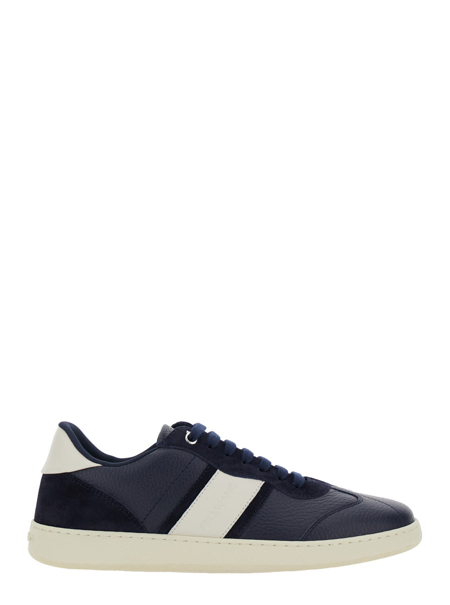 Sneakers Achille Blue Leather Calf Trainers