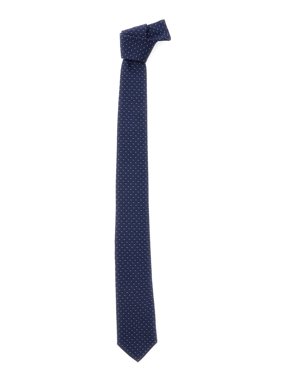 Blue Tie with Geometric Motif in Silk for Men Blu Papillon And Ties