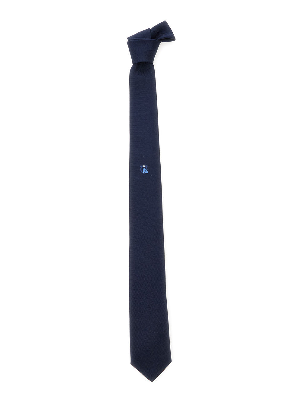 Blue TIe with Logo on the Front in Silk Man Blu Papillon And Ties