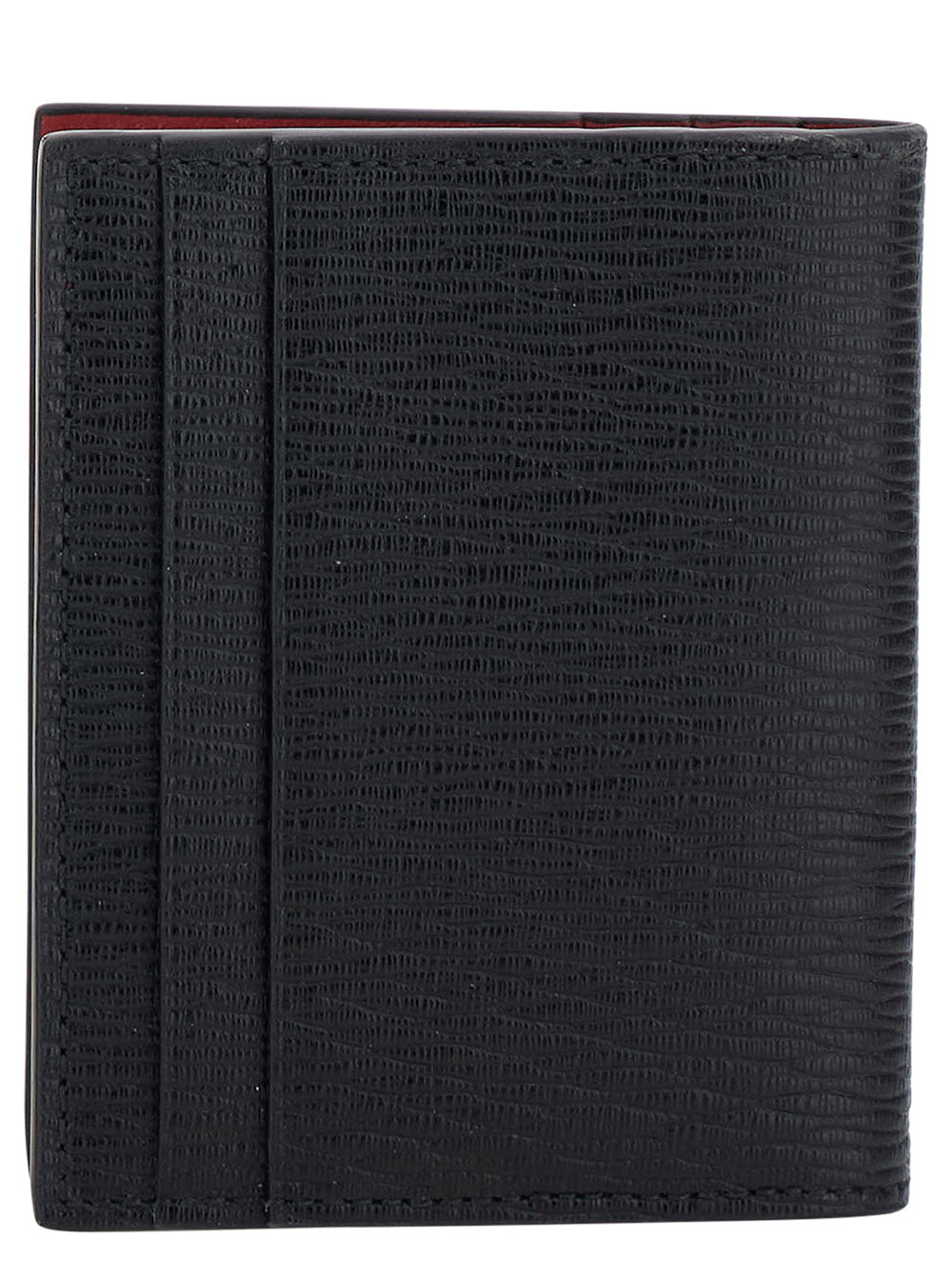 Card Holder with Gancini Detail in Black Leather for Men Calf Products