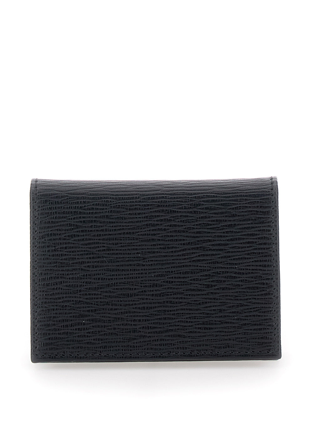 Revival Black Cardholder with Gancini buckle on Tone-on-Tone in Leather Man Calf Products