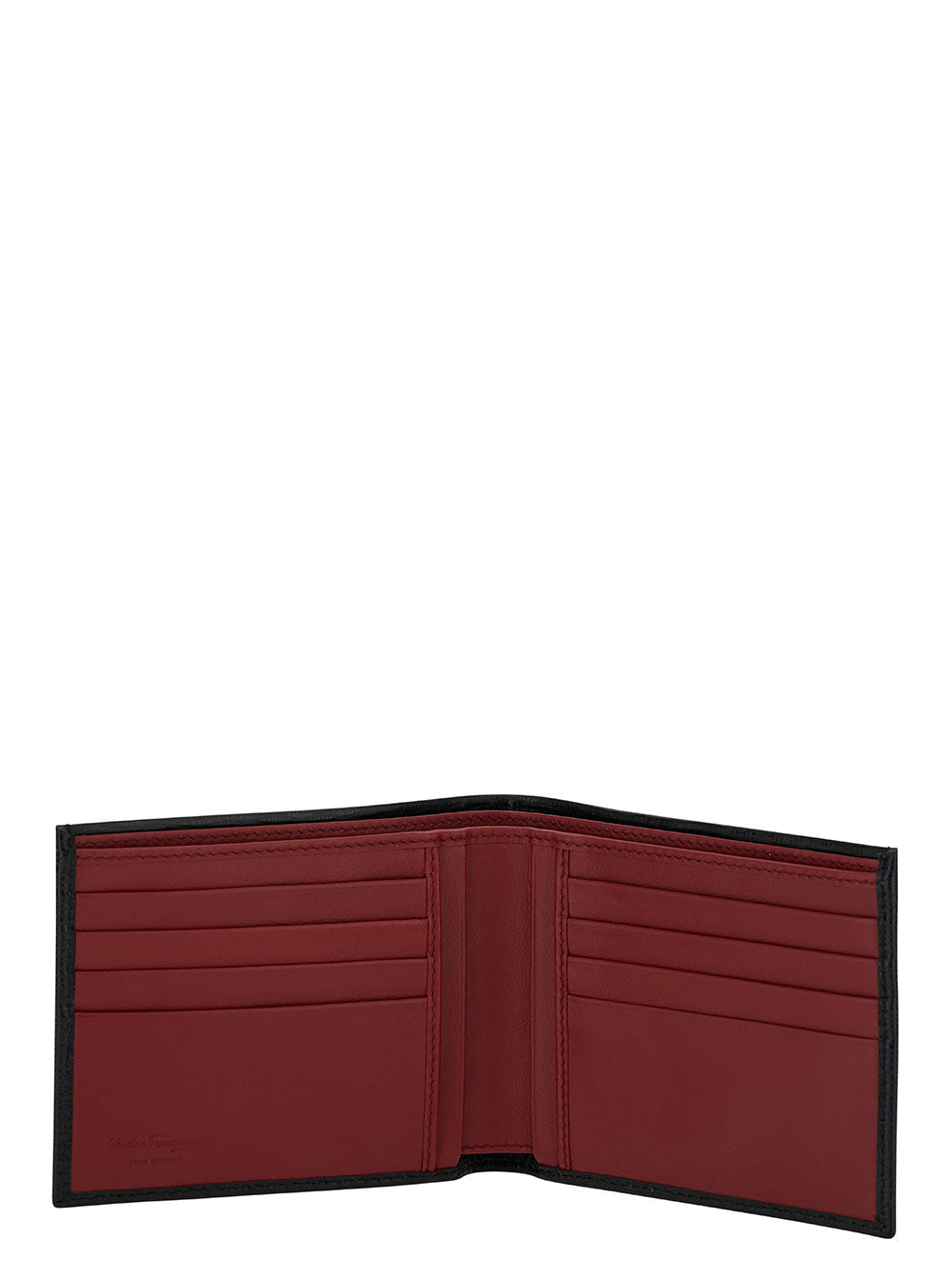 Black Revival Gancini Wallet In Hammered Leather for Men Calf Products