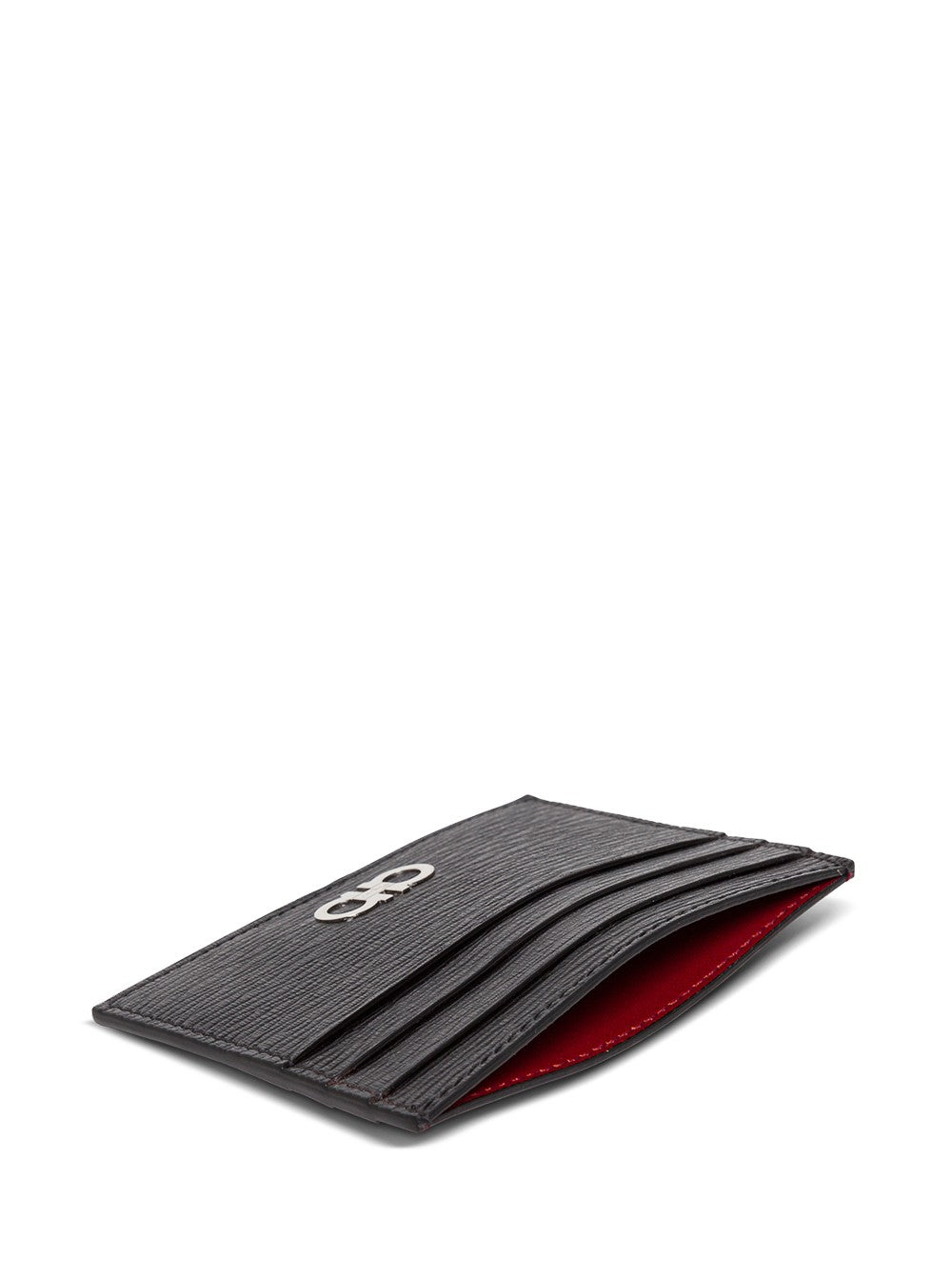 Revival Black Cardholder with Gancini buckle on the front in Leather Man Calf Products