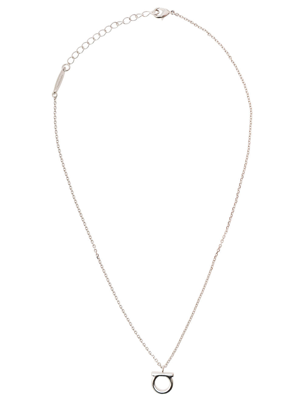 Silver-Colored Necklace With Hook Charm Brass Woman Metallic Necklaces