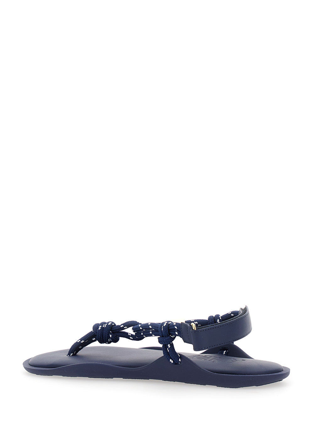 Flo Blue Sandals With Straps And Ankle Strap Leather Blend Women Blu Flat Shoes