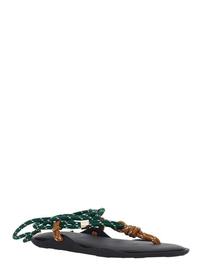Flo Multicolor Sandals With Straps And Ankle Strap Leather Women Flat Shoes