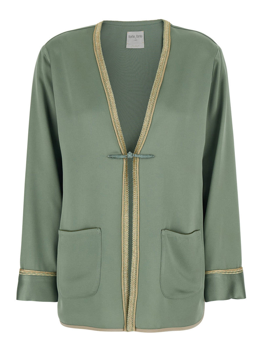 Jacket Green Viscose Blend Acetate Blazers