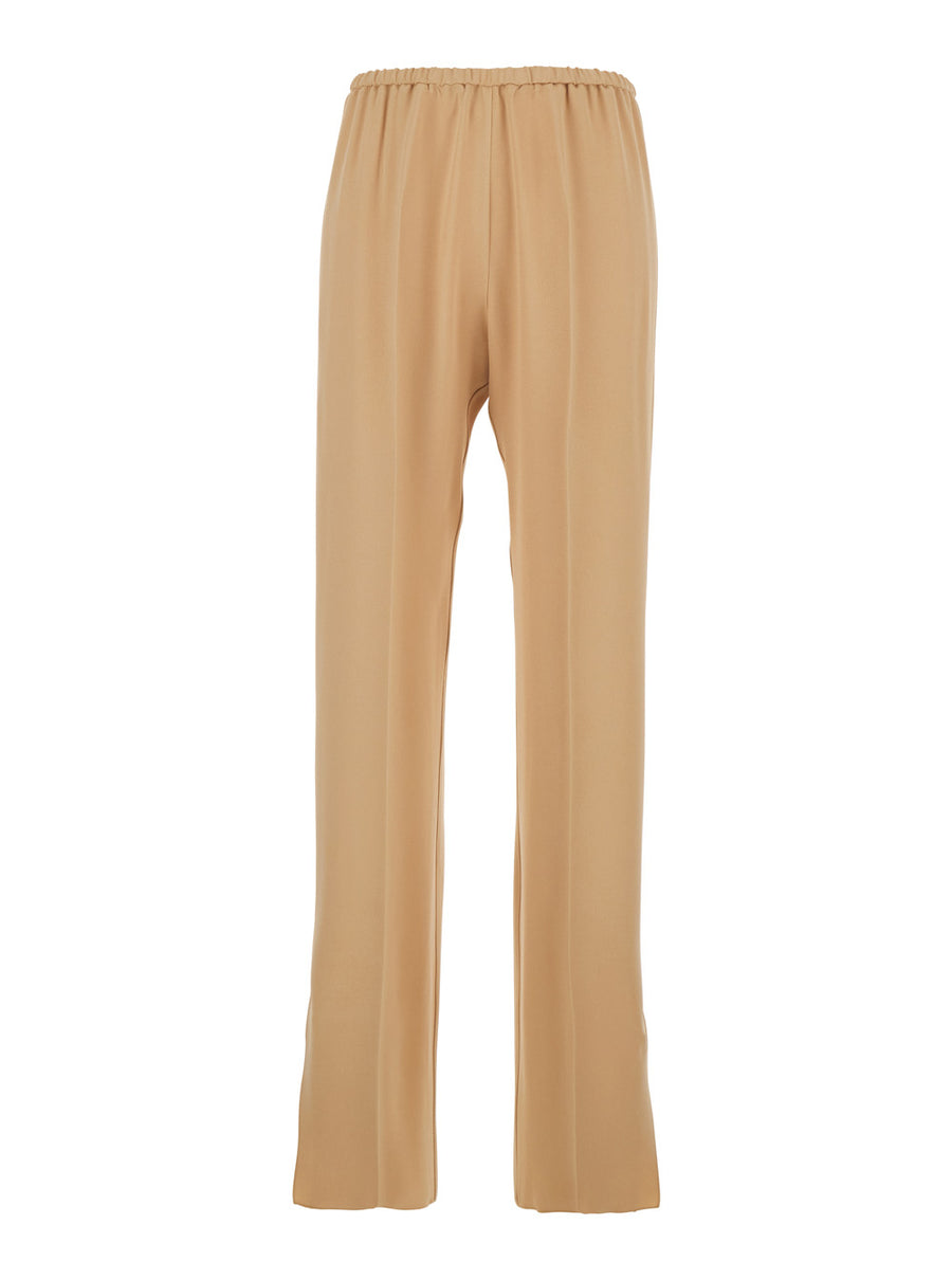 Trousers Beige Viscose Blend Acetate