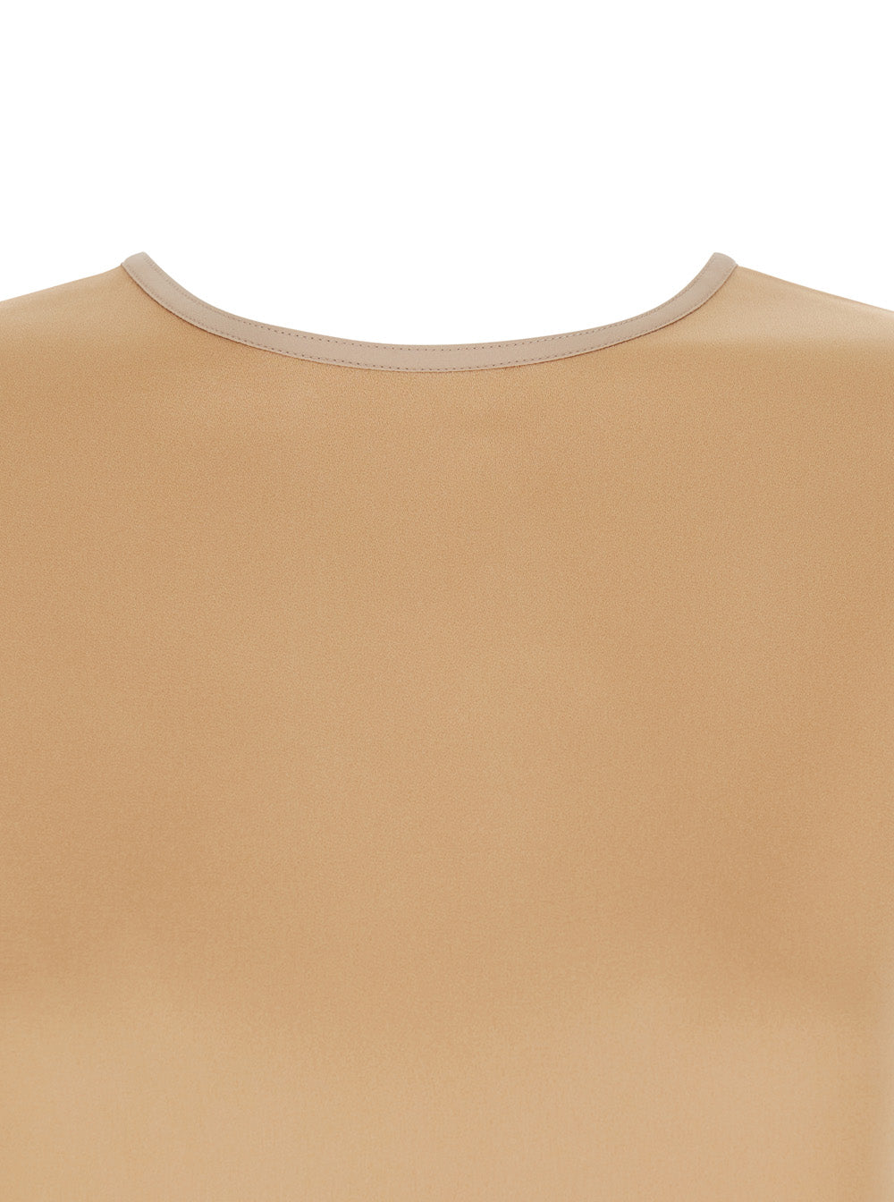 Sleeveless Top Beige with V-Neck on the Back in Viscose Blend for Women Acetate Tops