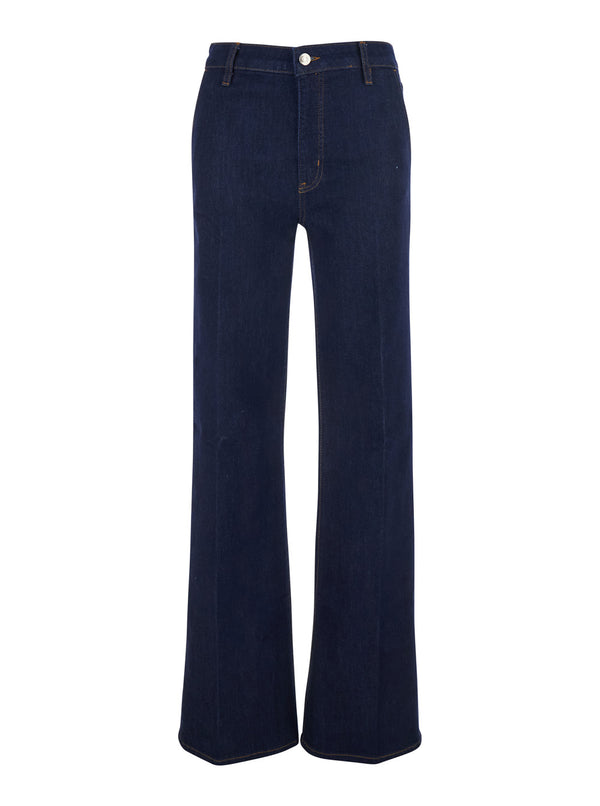 Jeans The Straight Blue Denim Cotton