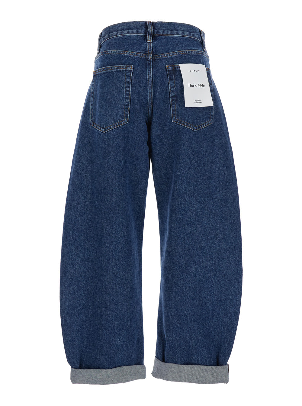 Jeans The Bubble with Cuffed Hem and Structured Leg in Blue Denim for Women Blu Cotton