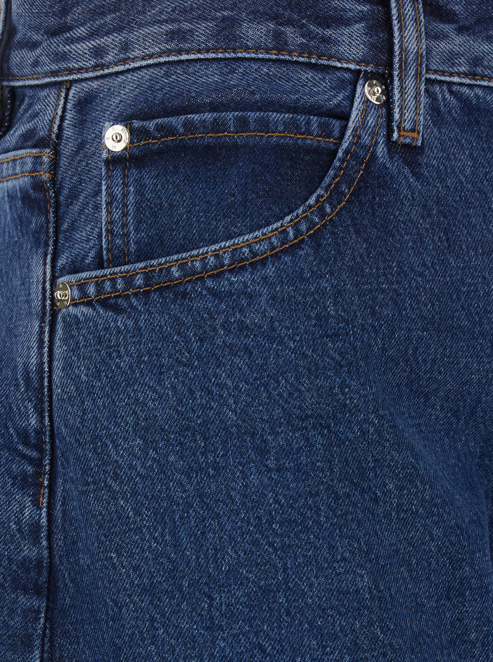 Jeans The Bubble with Cuffed Hem and Structured Leg in Blue Denim for Women Blu Cotton
