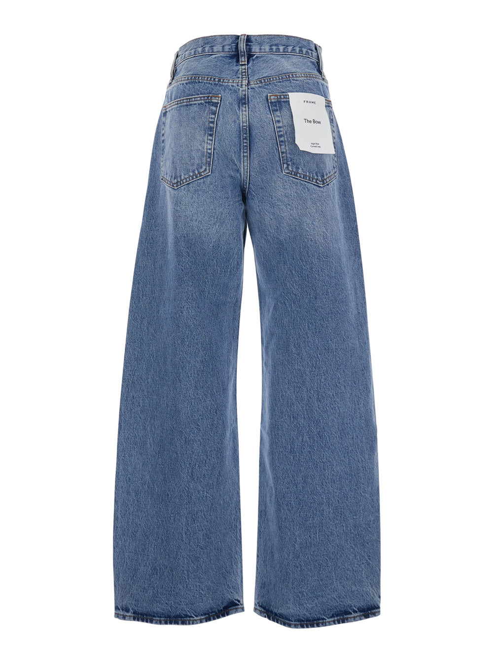 The Bow blue five-pocket jeans with faded effect in denim woman Blu Cotton