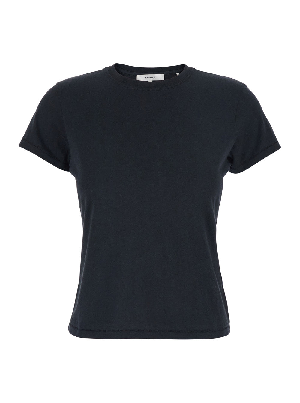 The Baby Tee Black Crewneck T-Shirt In Cotton Woman Tshirts And Polo Shirts
