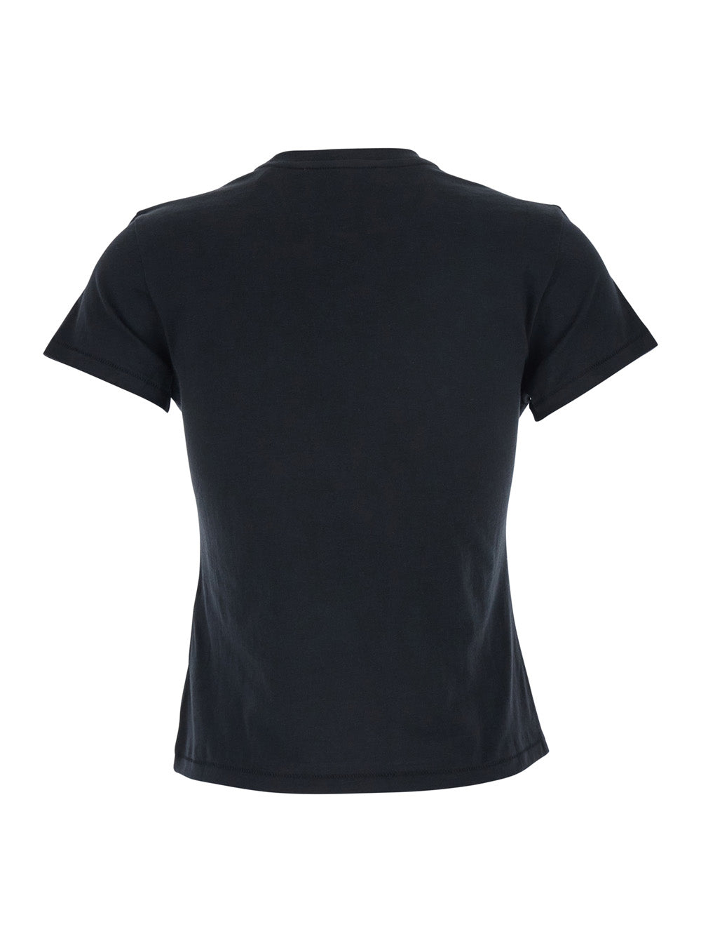 The Baby Tee Black Crewneck T-Shirt In Cotton Woman Tshirts And Polo Shirts