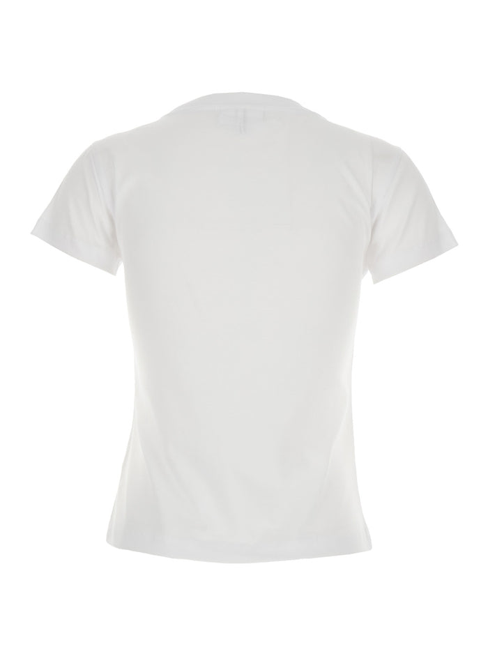Baby Fit White T-Shirt With Logo Detail On The Front Cotton Woman Tshirts And Polo Shirts