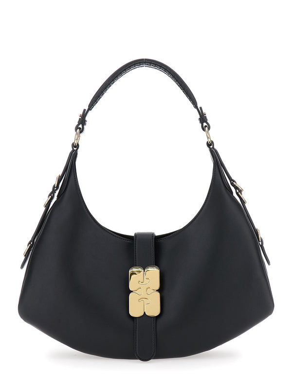Shoulder Bag Kat Small Black Leather