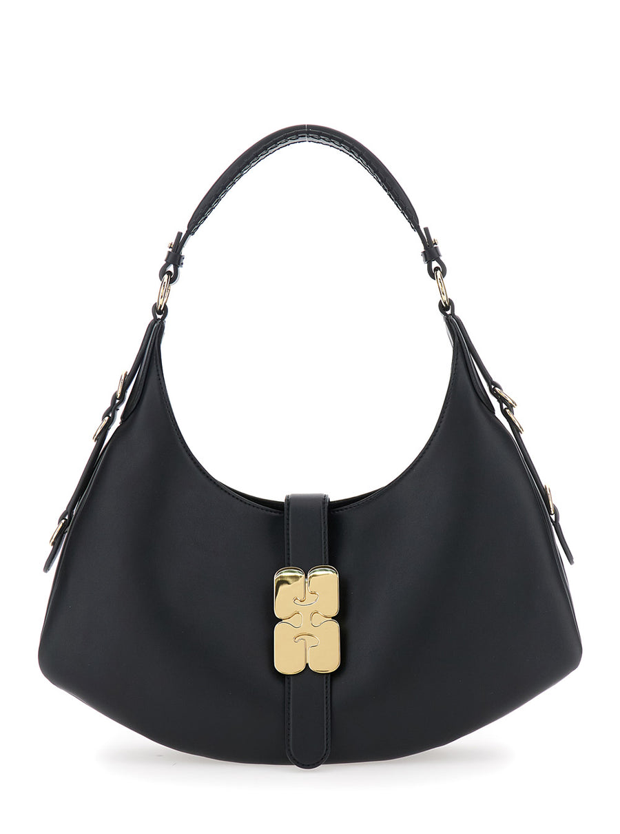 Shoulder Bag Kat Small Black Leather