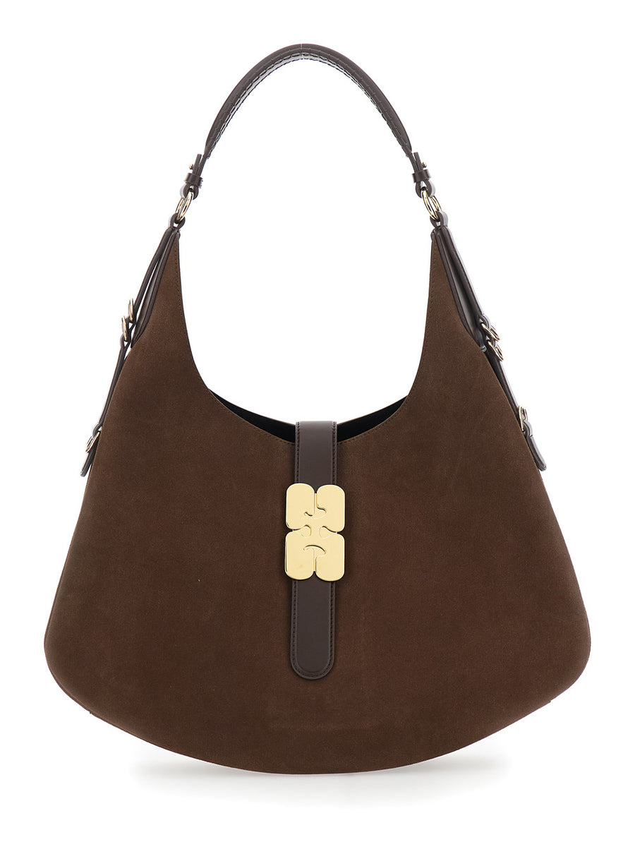 Shoulder Bag Kat Brown Suede Leather