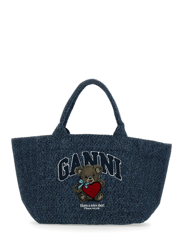 Tote Bag Blue Cotton