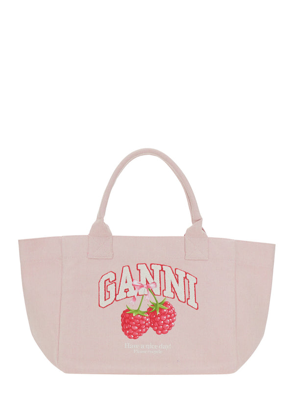 Tote Bag Trapeze Medium Pink Cotton