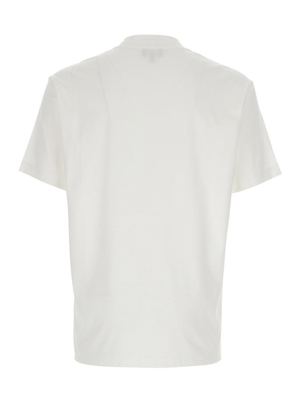 White T-Shirt with Embroidered Logo on the Front in Cotton Man Tshirts And Polo Shirts