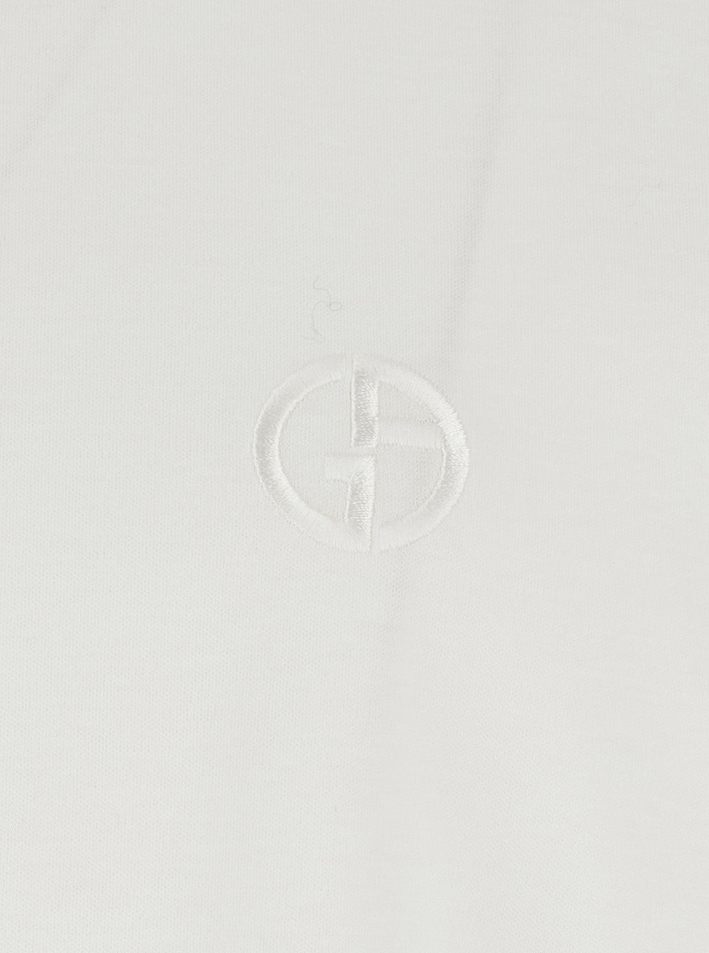 White T-Shirt with Embroidered Logo on the Front in Cotton Man Tshirts And Polo Shirts