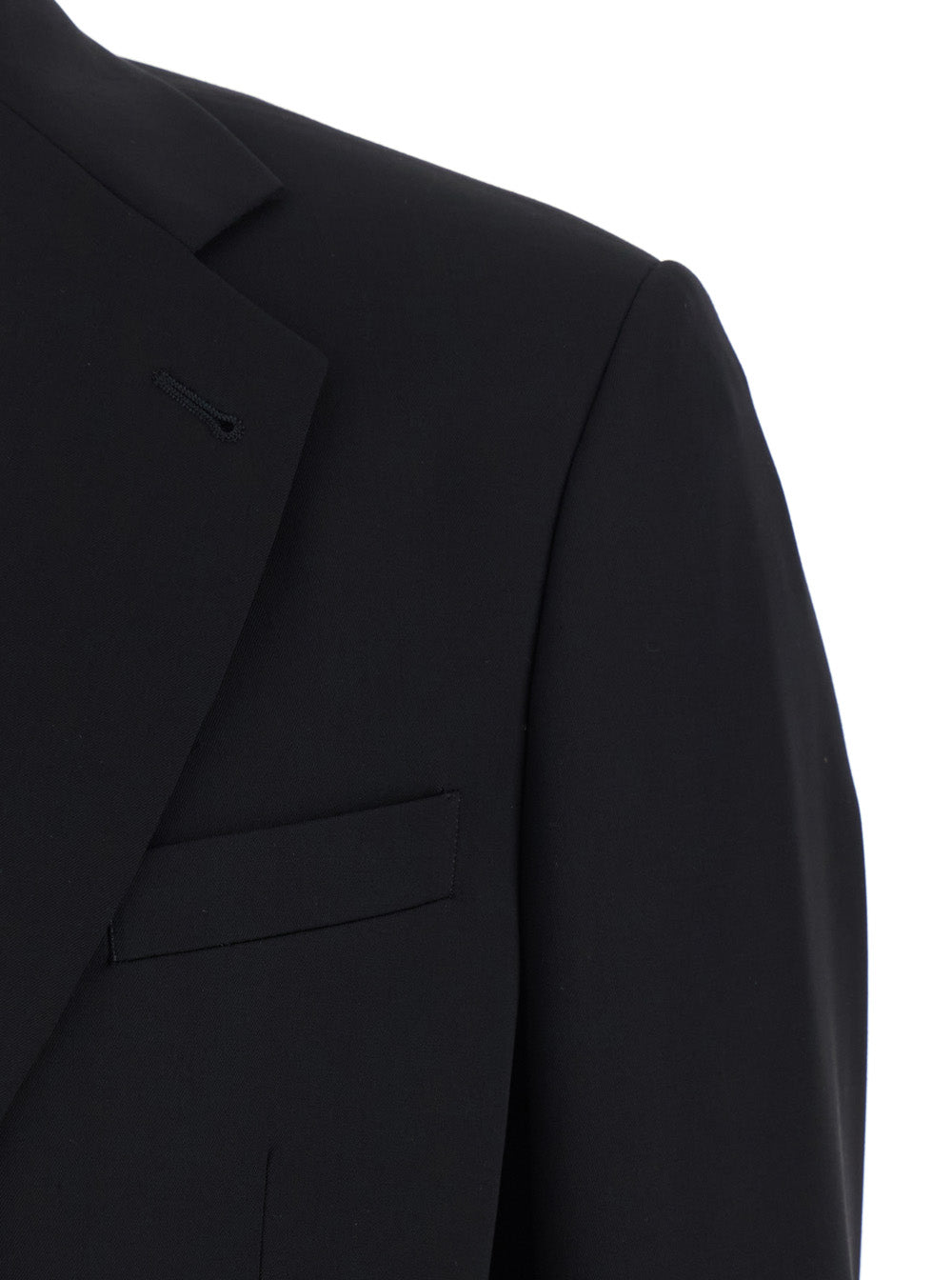 Black Single-breasted Suit with Notched Revers in Wool Man Virgin Suits