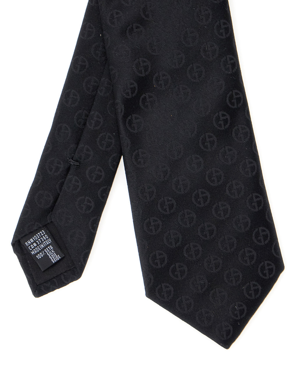 Black Tie with Tone-on-Tone All-Over Logo in Silk Man Papillon And Ties