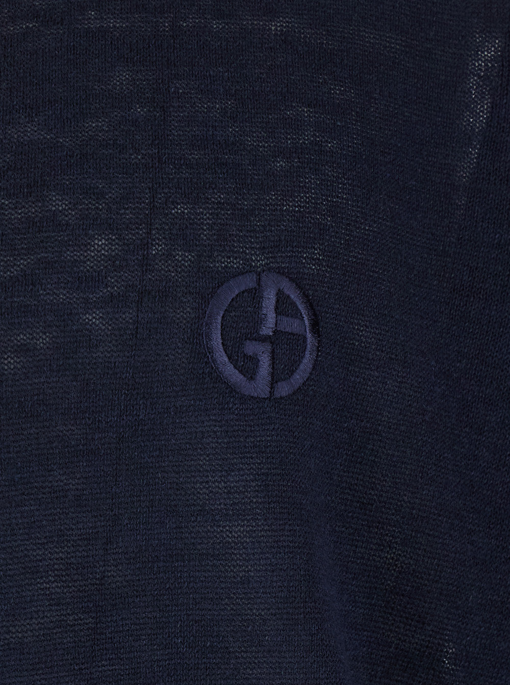 Blue Sweater with Contrasting Collar and Logo Embroidery on the Front in Linen Silk Blend for Women Blu Jersey