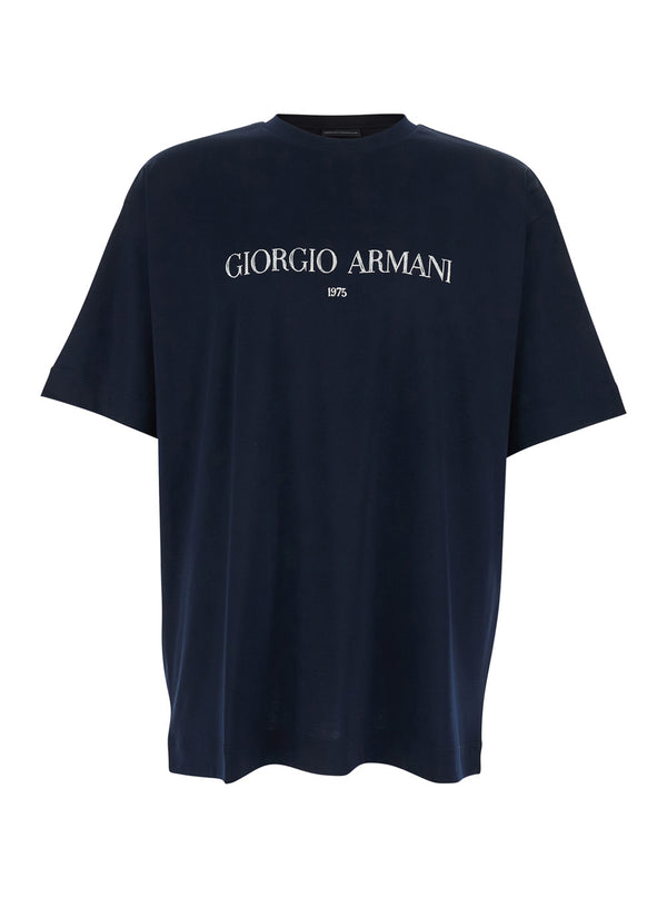 Crew Neck T-Shirt Blue Cotton T-shirts