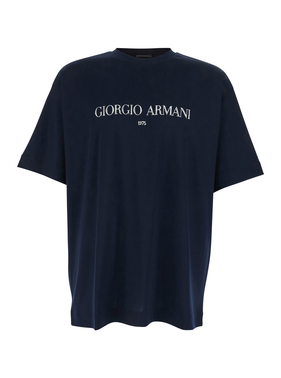 Crew Neck T-Shirt Blue Cotton T-shirts