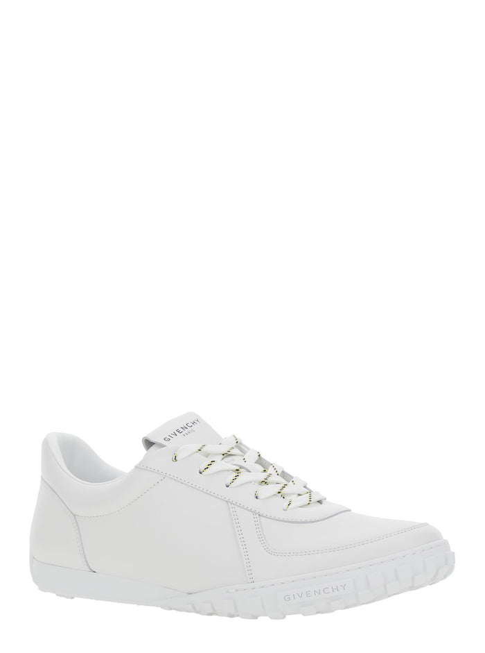 White Glide Runner Sneakers with contrasting details. In leather. Women