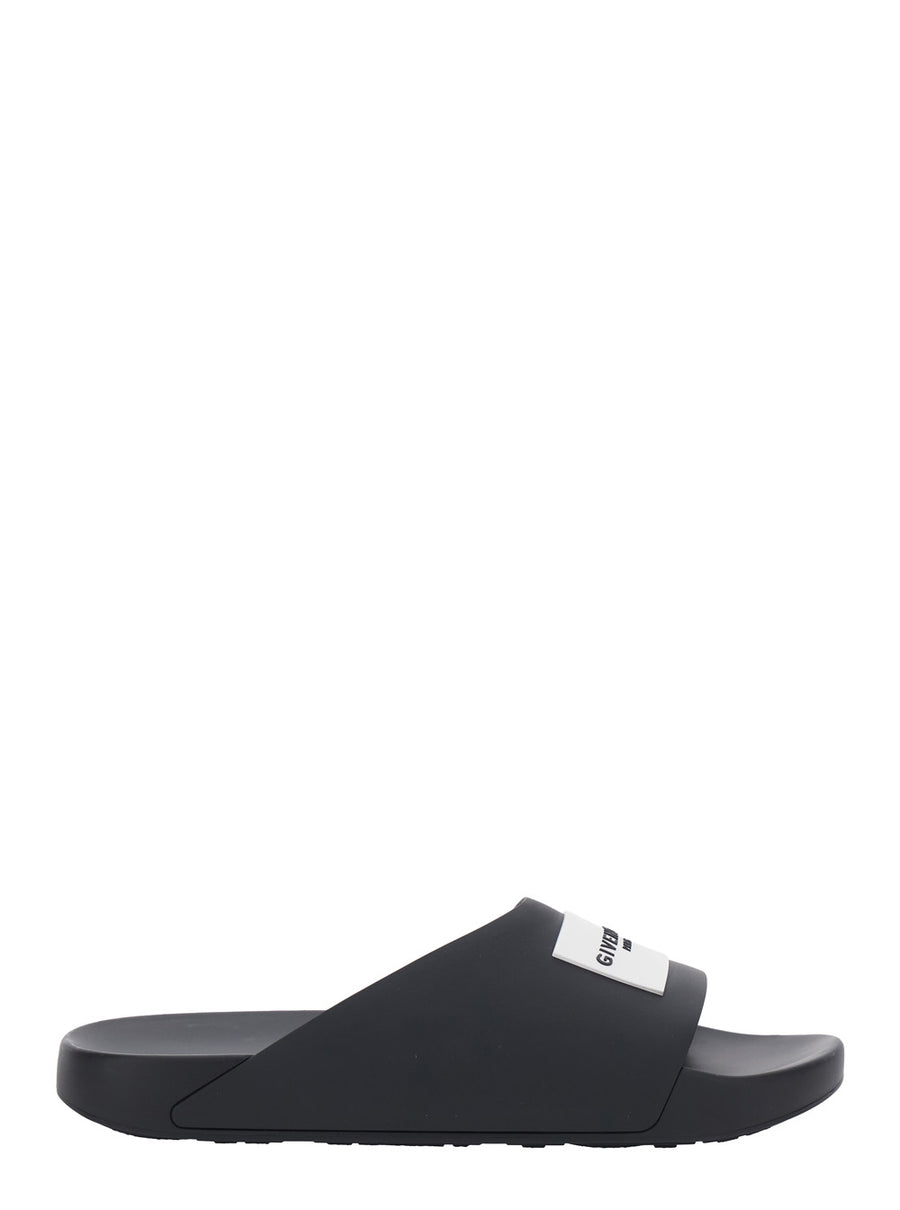 Sandals Wide Band Black Polyurethane