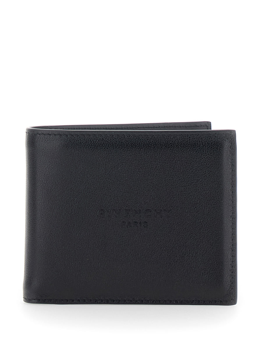 Bi-Fold Wallet Pebbled Leather Black Calfskin