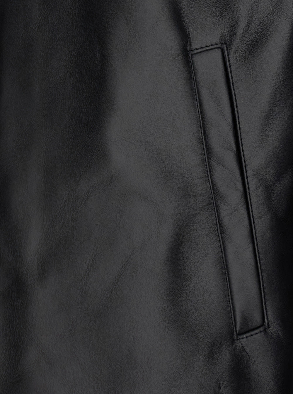 Black Jacket with Classic Collar and Side Pockets in Leather for Men Bull Outerwear