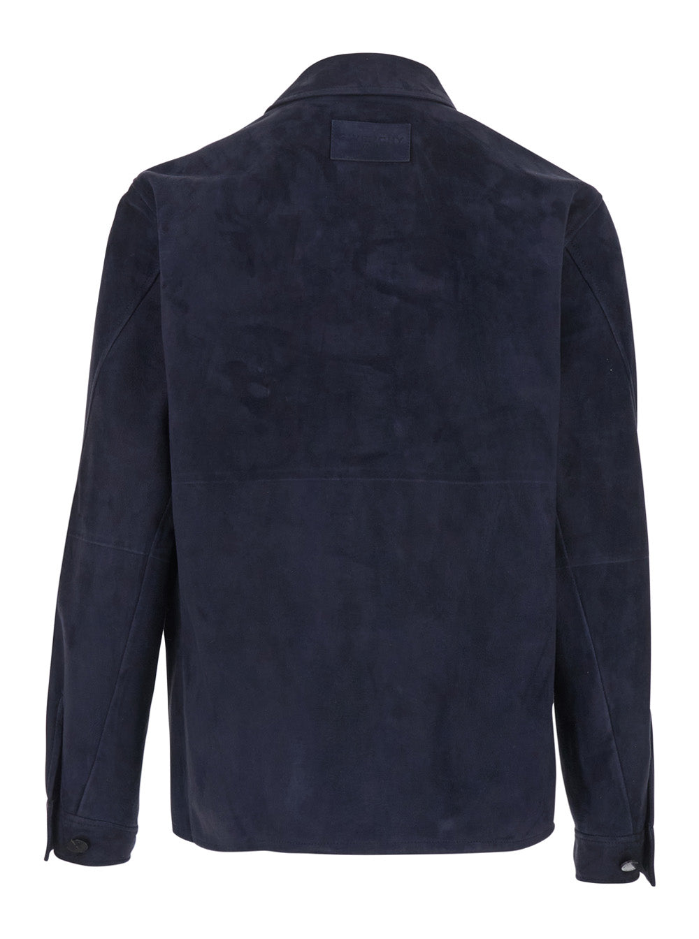 Blue Jacket with Classic Collar and Suede Front Pockets for Men Blu Sheep Outerwear